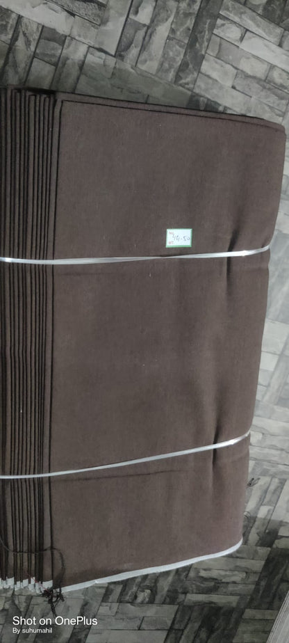 Brown plain khadi cotton fabric, machine-woven for wholesale fashion and home textiles