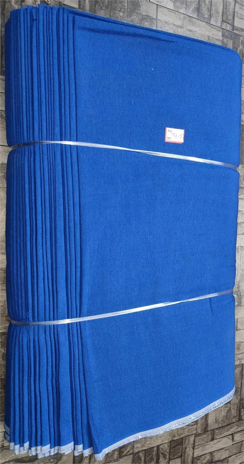 Electric blue plain khadi fabric, pure cotton machine-woven for boutique and export buyers