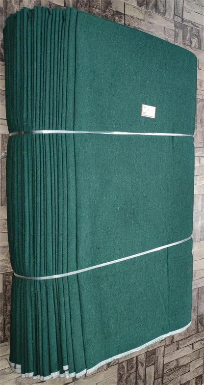 Green plain khadi fabric in pure cotton, machine-woven for bulk fabric buyers