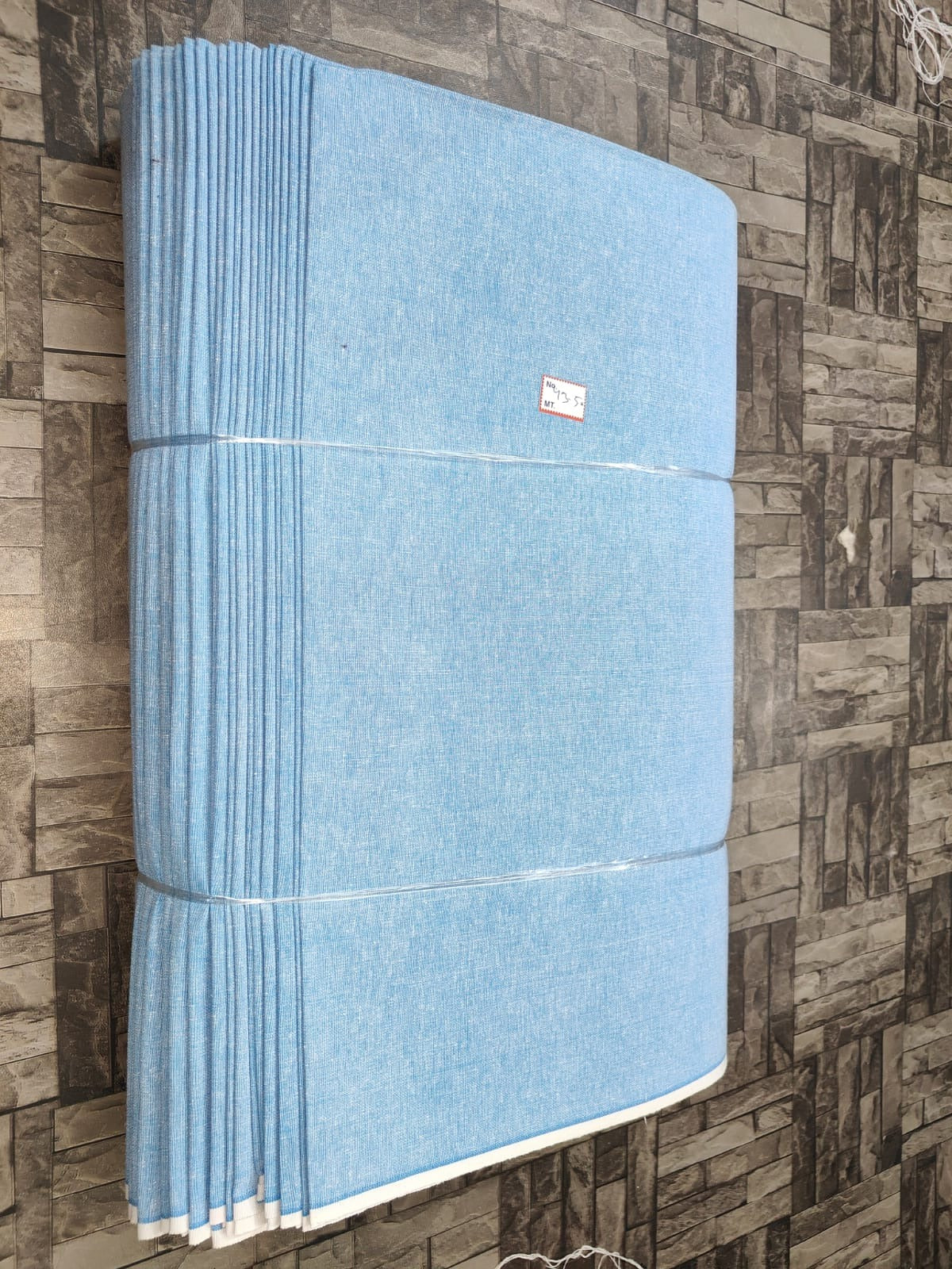 Light blue plain khadi cotton textile, machine-woven for bulk orders at Fabtexs