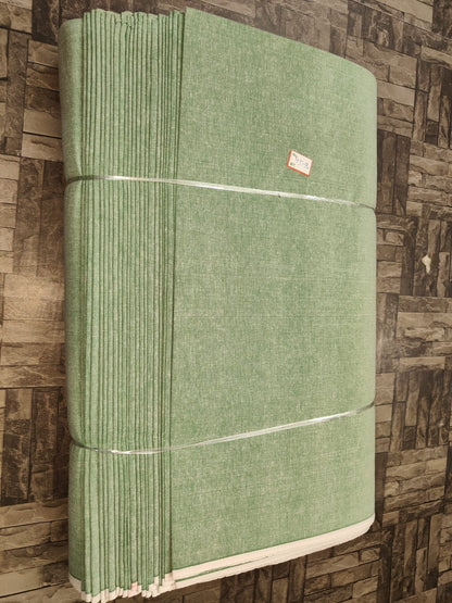 Light green plain khadi cotton textile, machine-woven for boutique and retail buyers