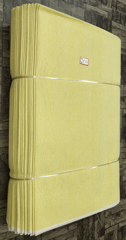 Light lemon yellow khadi fabric, pure cotton machine-woven for B2B textile sourcing