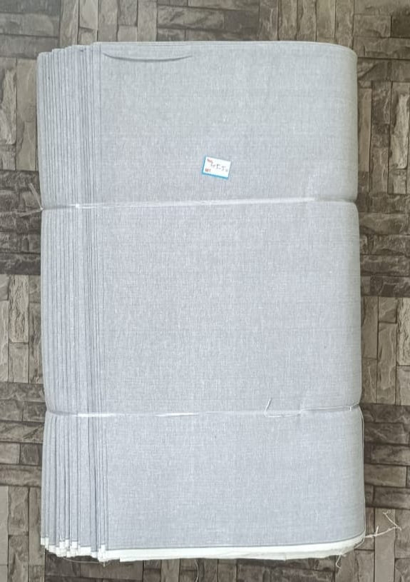 Off-white plain khadi cotton fabric, machine-woven for wholesale fashion supply