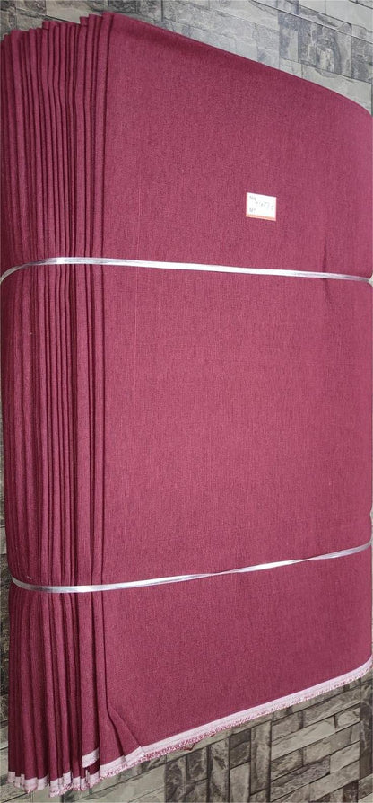 Violet plain khadi fabric, pure cotton machine-woven for B2B textile supply