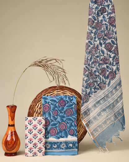 Pink shibori Kota Doria dress material wholesale, artisan handblock printed Kota Doria fabric for boutiques by Fabtexs26