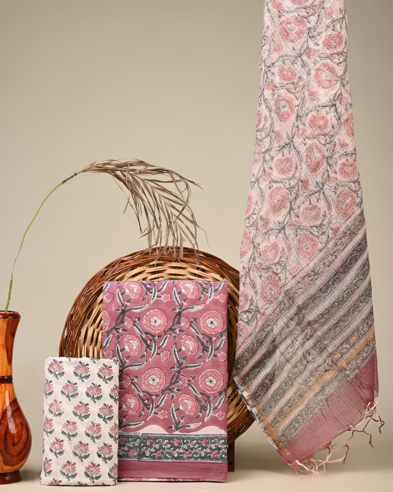 Wholesale Kota Doria White with Purple Butti Dress Material – Handblock printed, artisan-crafted fabric for boutiques, designers & bulk orders Fabtexs