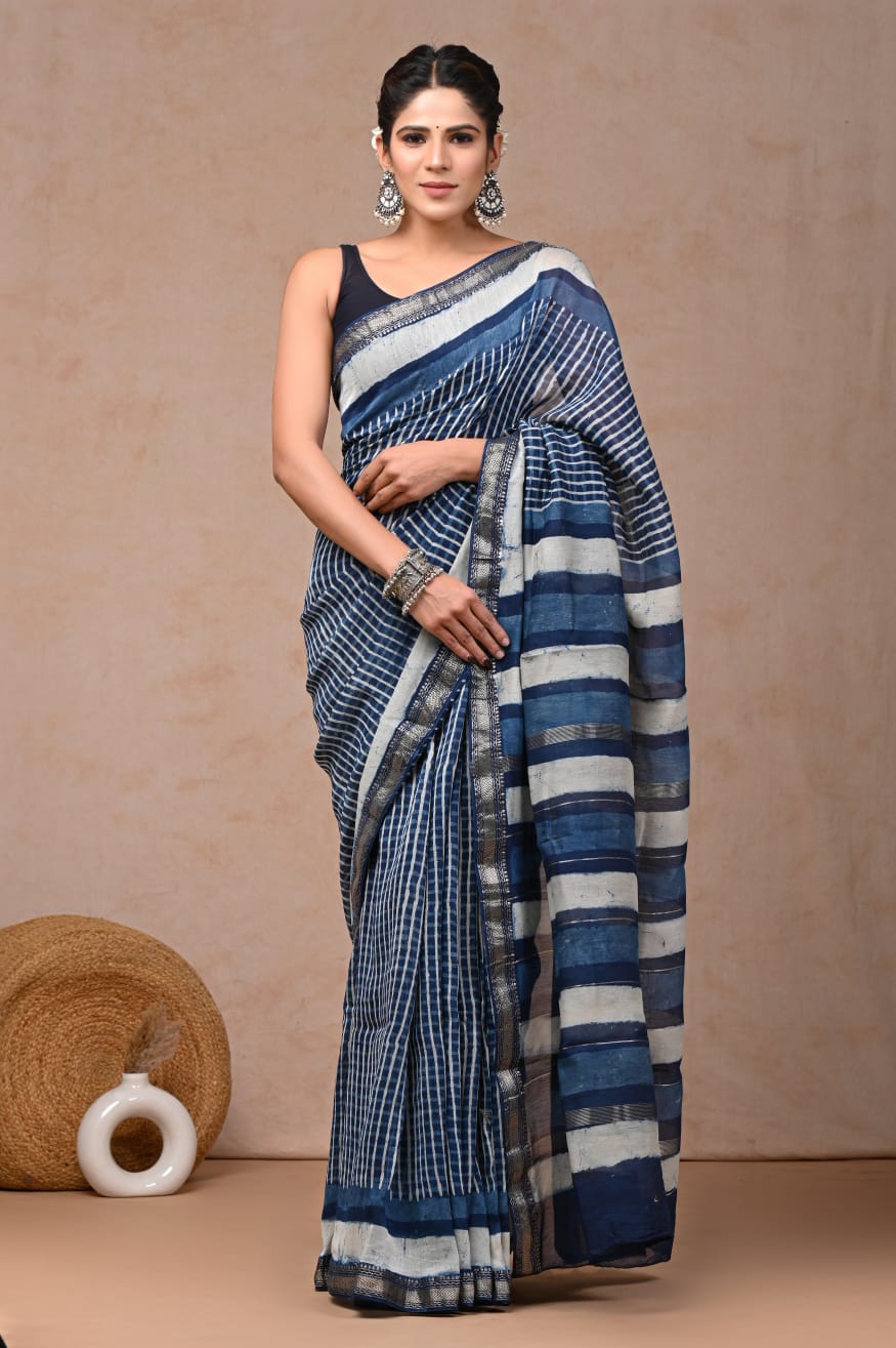 Maheshwari silk saree wholesale, hand block printed yellow floral, pure silk saree by Fabtexs