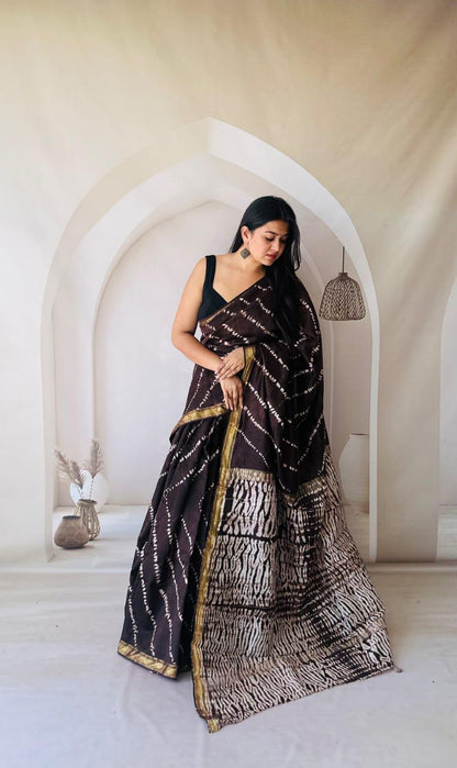 Purple Maheshwari Silk Handblock Printed Saree with Floral Jaal – Wholesale Silk Saree