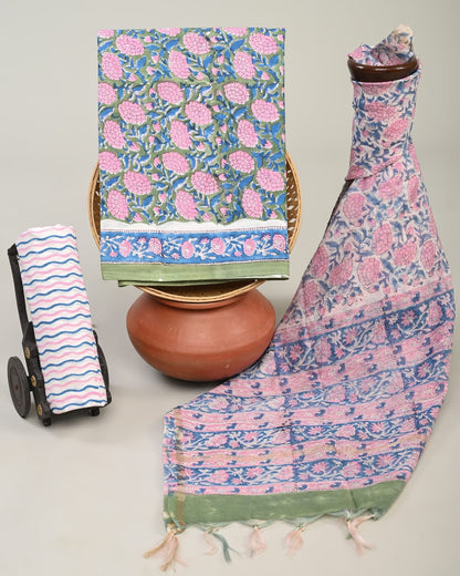 COTTON SUITS WITH CHANDERI DUPATTA