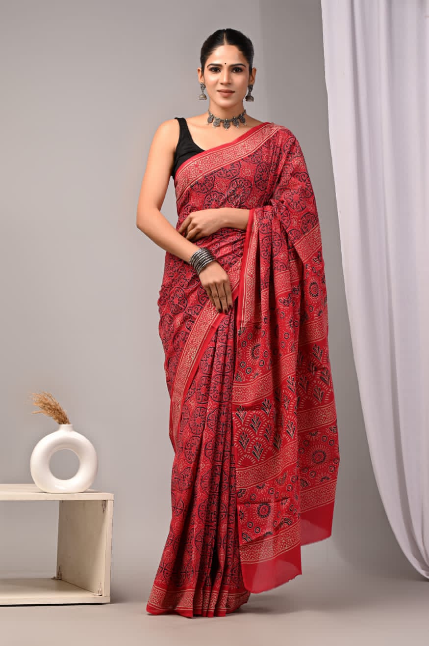 Cotton Mul Mul Saree (MOQ any 6pcs assorted designs)