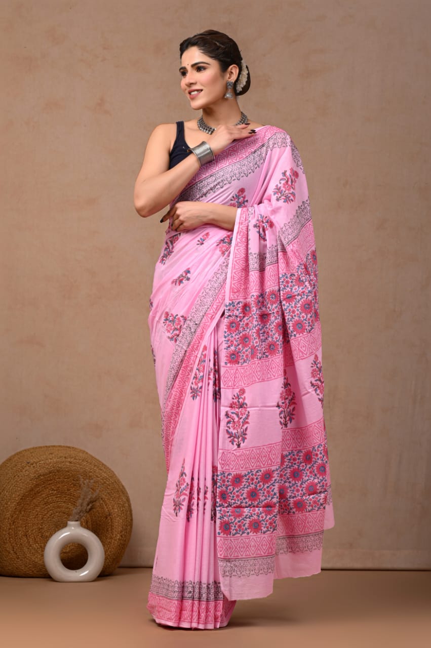 Cotton Mul Mul Saree (MOQ any 6pcs assorted designs)