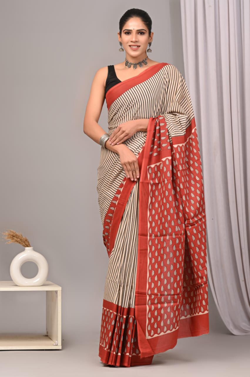 PURE COTTON MUL SAREE (6 MOQ 6pcs | Assorted – Fabtexs)