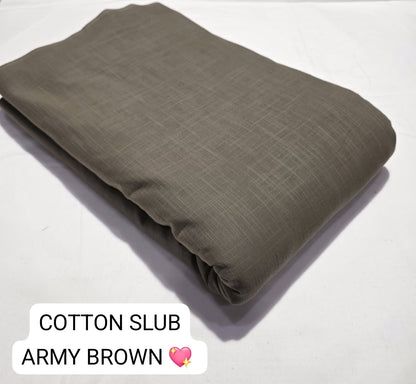 Pure Cotton Plain Slub