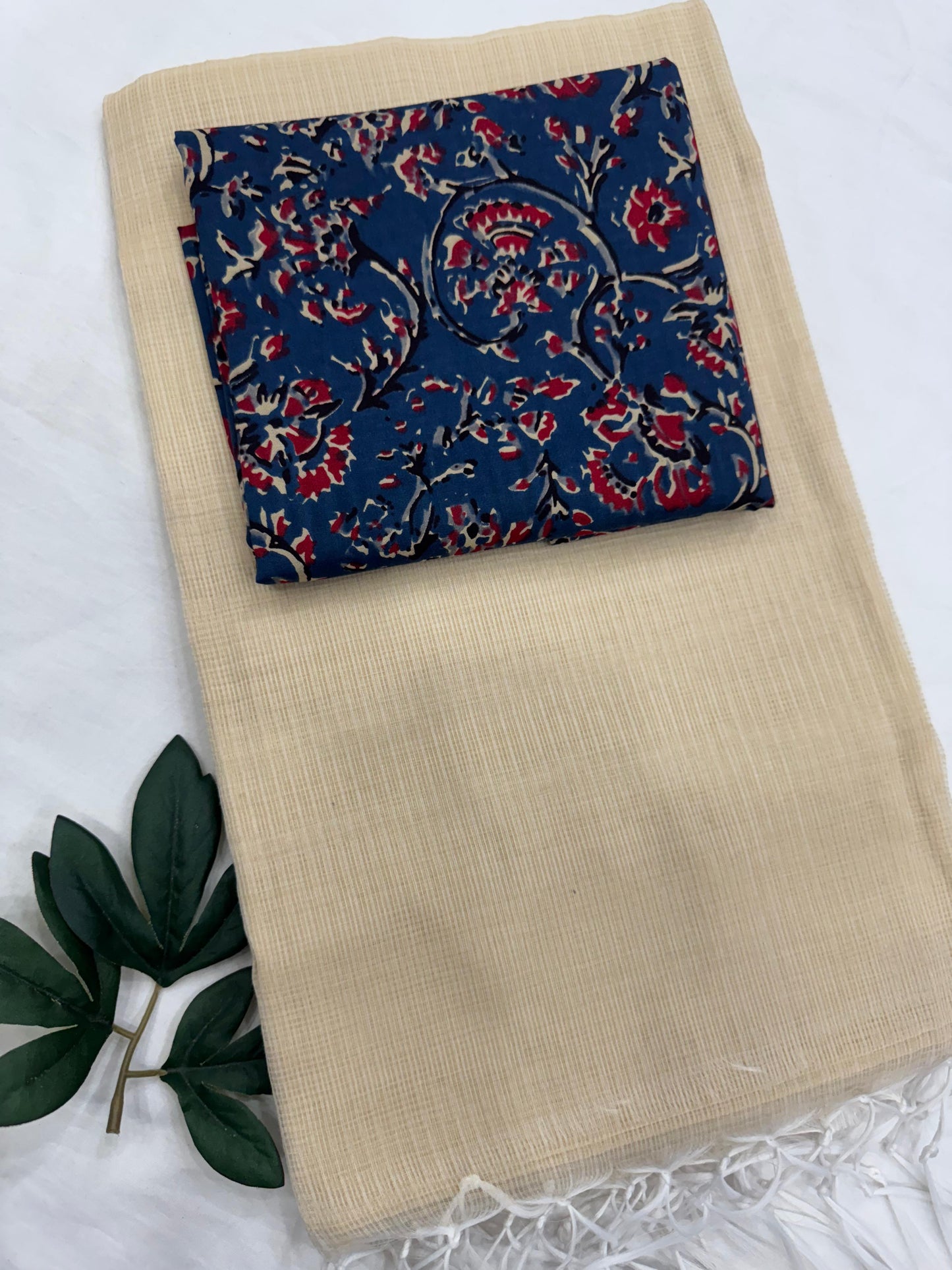 Plain Kota Doriya Saree with Printed Blouse MOQ 6pcs | Assorted – Fabtexs