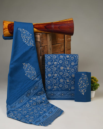 Pure cotton hand block printed suits with cotton dupatta