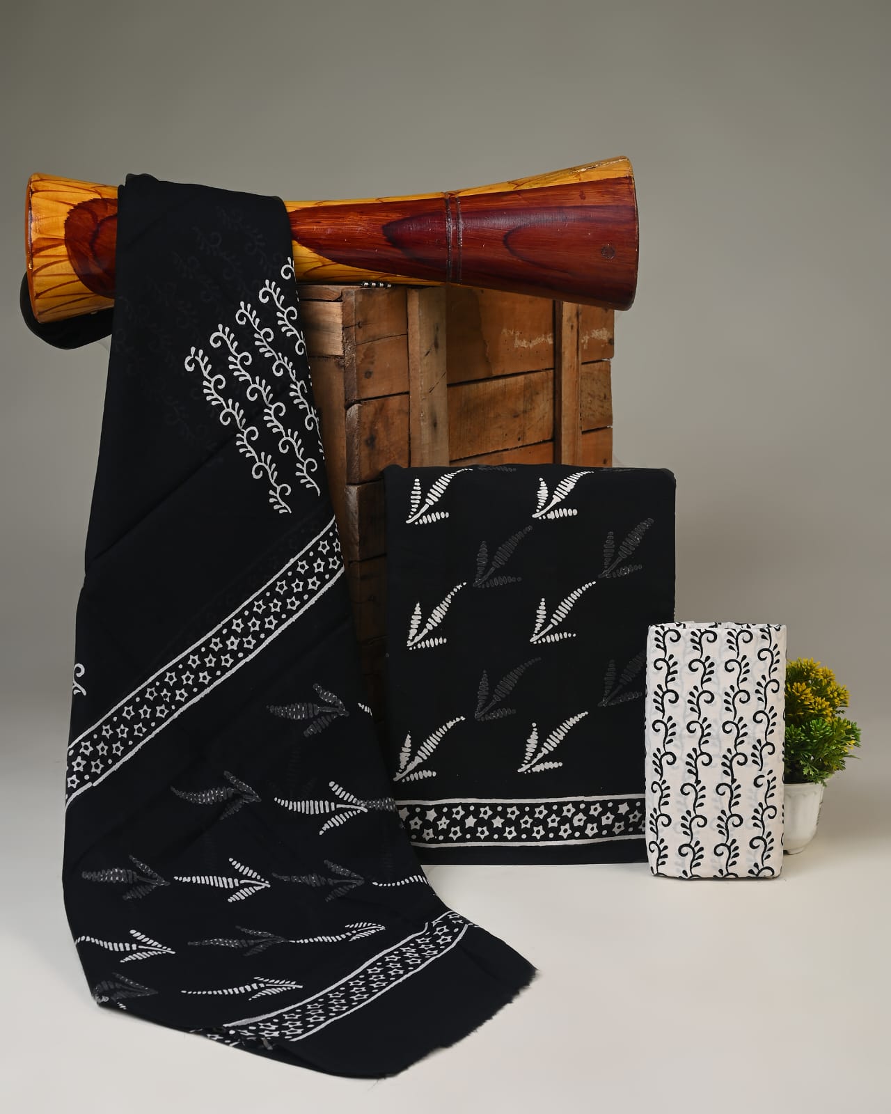 Pure cotton hand block printed suits with cotton dupatta