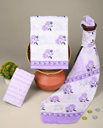 Pure cotton hand block printed suits with cotton dupatta