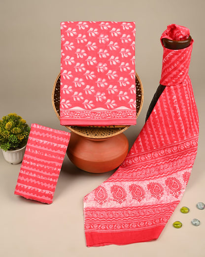 Pure cotton hand block printed suits with cotton dupatta