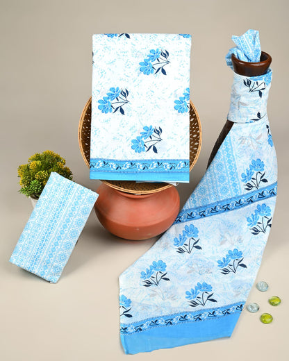 Pure cotton hand block printed suits with cotton dupatta