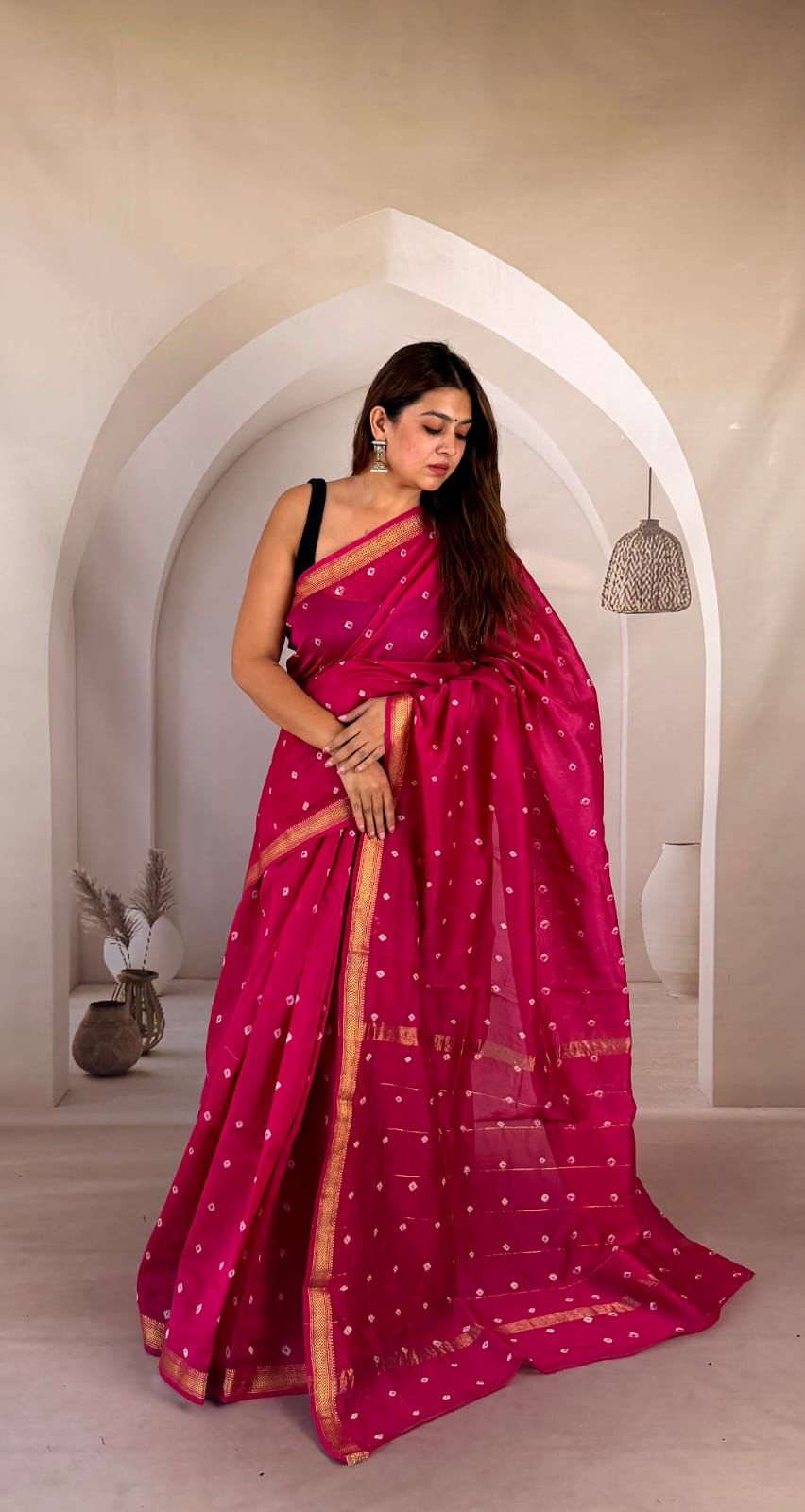 Yellow and Purple Maheshwari Silk Handblock Printed Saree with Floral Jaal – Wholesale Designer Silk Saree